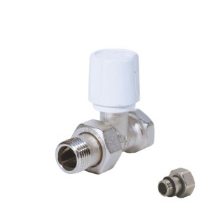 Straight radiator valve for iron pipe