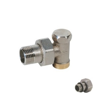 Angle lockshield-valve solder connection
