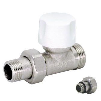 Straight Euroconus thermostatic radiator valve for copper