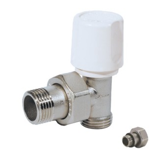 Angle radiator valve for copper, multilayer and Pex pipe