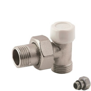 Angle lockshield-valve for copper, multilayer and Pex pipe