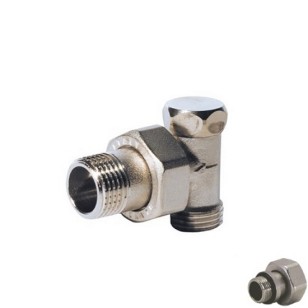 Angle lockshield-valve for copper, multilayer and Pex pipe