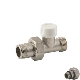 Straight lockshield-valve for copper,multilayer and Pex pipe