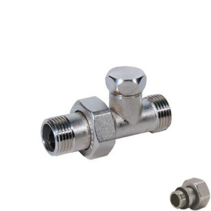 Straight lockshield-valve for copper,multilayer and Pex pipe