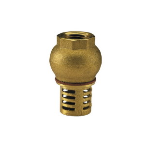 Foot valve with plate in brass
