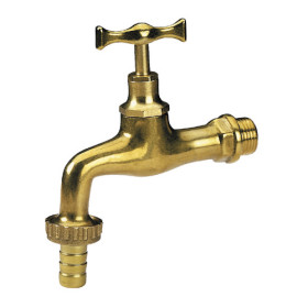 Hose bibcock, polished brass