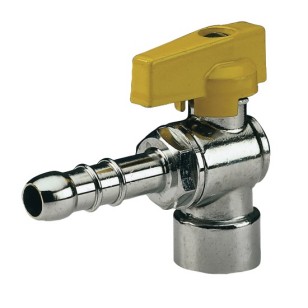 Female angle gas valve with hose attachment UNI 7141