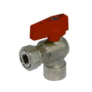 Angle ball valve with female connection and sliding nut