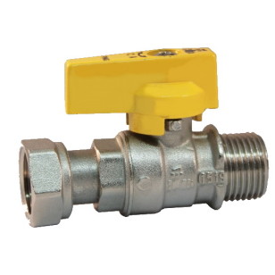 Ball valve with male connection and female sliding nut