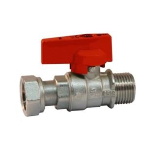 Ball valve with male connection and female sliding nut