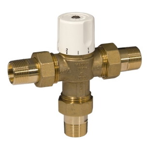 3 ways thermostatic mixing valve with male pipe union