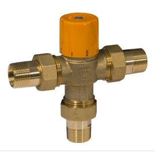 3 ways solar thermostatic mixing valve, with male pipe union