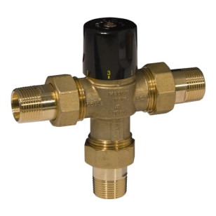 3 ways solar thermostatic mixing valve, pipe union - h-temp.