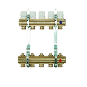 Brass manifolds, with therm. valves and lockshield