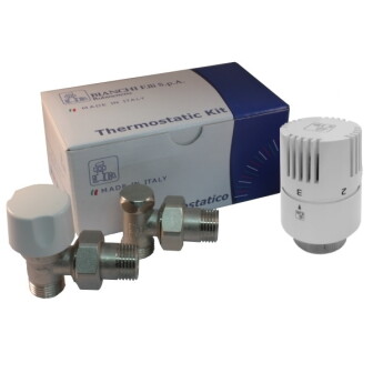 Kit termostatico ad angolo tubo rame, multistrato e Pex