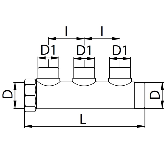 Scheda tecnica - Manifold with 3 male outlets