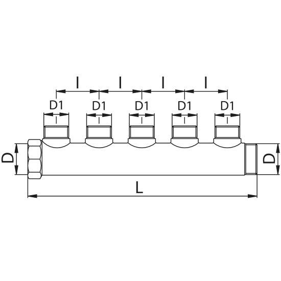 Scheda tecnica - Manifold with 5 male outlets