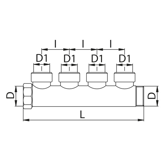 Scheda tecnica - Manifold with 4 female outlets