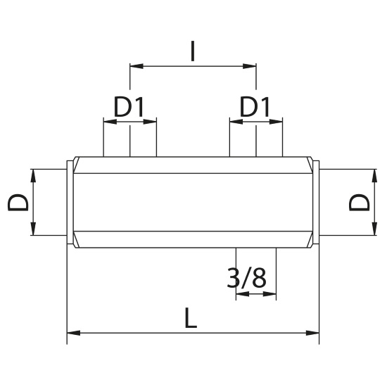 Scheda tecnica - Brass bar manifold with 1/2 outlets and 3/8 drain hole