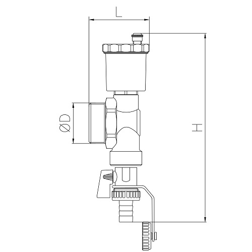 Scheda tecnica - Terminale con valvola sfogo automatica e valvola di scarico