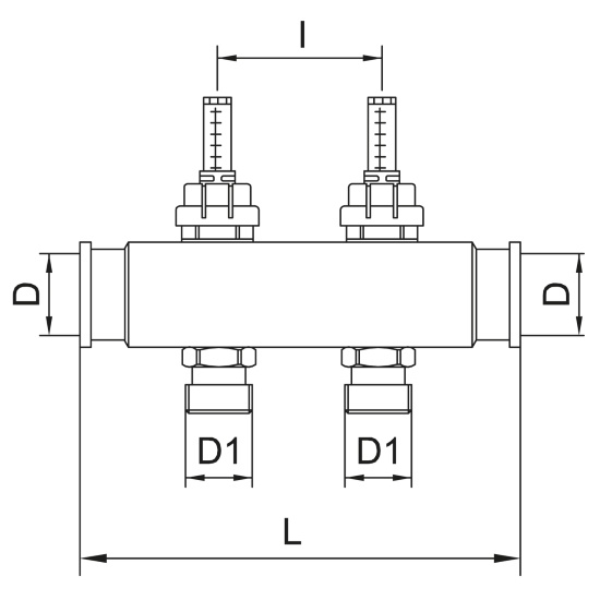 Scheda tecnica - FF manifold with 3/4 euroconus outlets and flowmeters