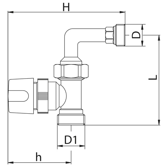Scheda tecnica - Valvola radiatore reverso termostatica tubo rame e raccordo