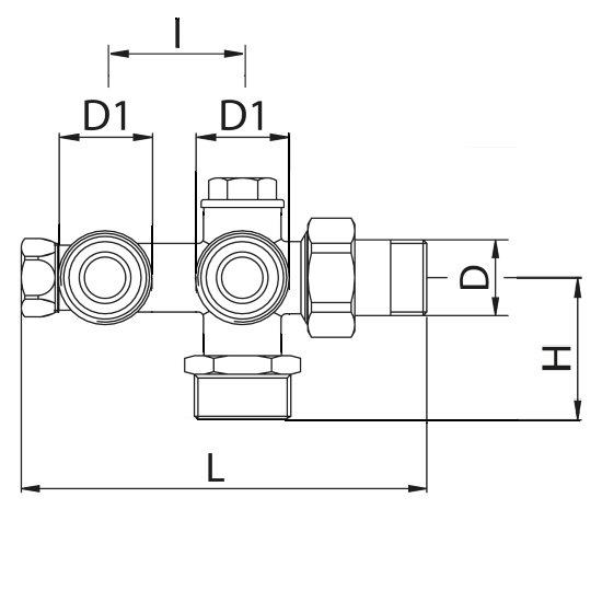 Scheda tecnica - 4-ways distributor with wall connections for copper