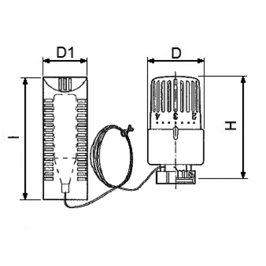 Scheda tecnica - Testa termostatica con comando e sensore a distanza