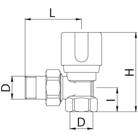 Scheda tecnica - Angle radiator valve for iron pipe