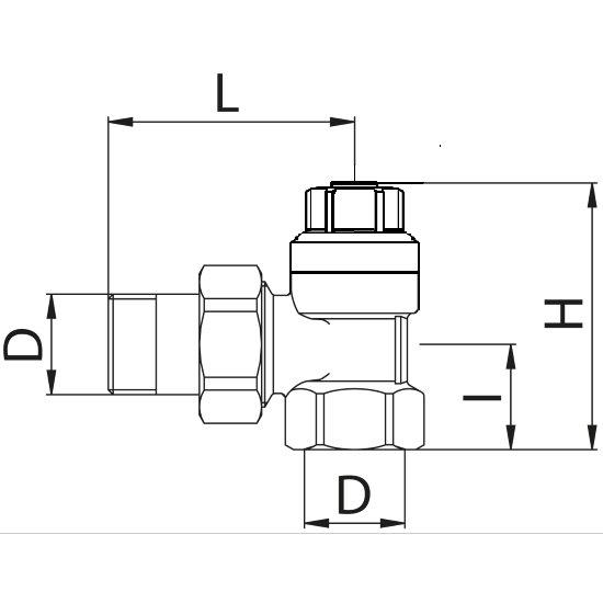 Scheda tecnica - Angle lockshield-valve for iron pipe