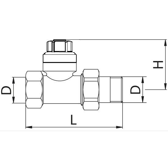 Scheda tecnica - Straight lockshield-valve for iron pipe