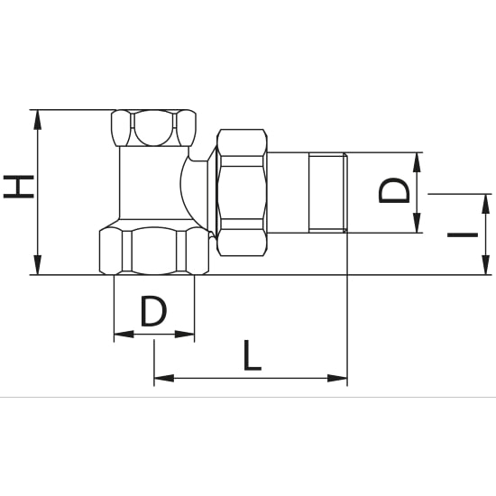 Scheda tecnica - Angle lockshield-valve for iron pipe