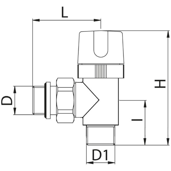 Scheda tecnica - Angle thermostatic radiator valve for copper