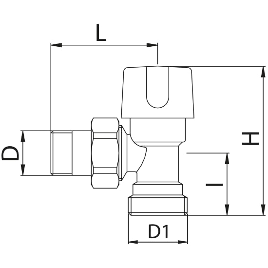 Scheda tecnica - Valvola ad angolo termostatica 24x19 tubo rame