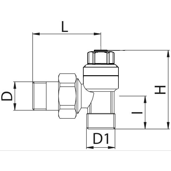 Scheda tecnica - Angle lockshield-valve for copper, multilayer and Pex pipe