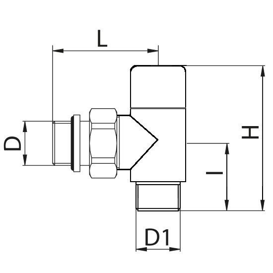 Scheda tecnica - Angle lockshield valve for copper, multilayer and Pex pipe