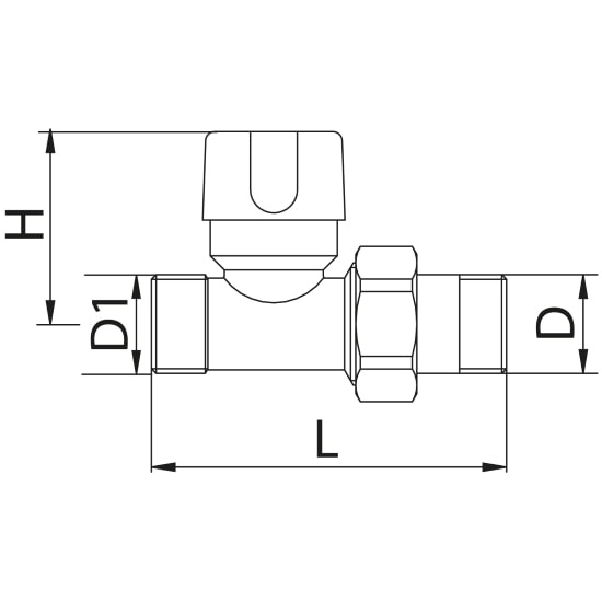 Scheda tecnica - Straight lockshield-valve for copper,multilayer and Pex pipe