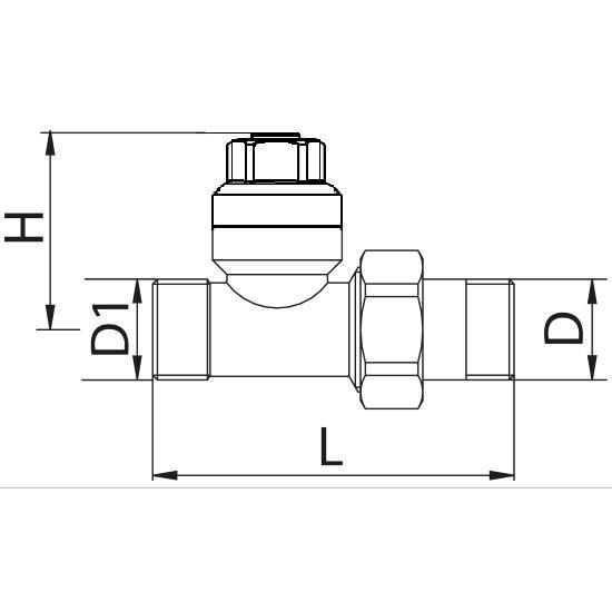 Scheda tecnica - Straight lockshield-valve for copper,multilayer and Pex pipe