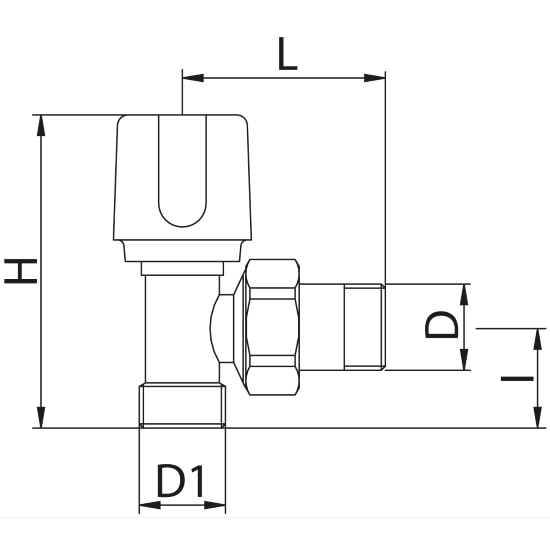 Scheda tecnica - Angle radiator valve for copper, multilayer and Pex pipe