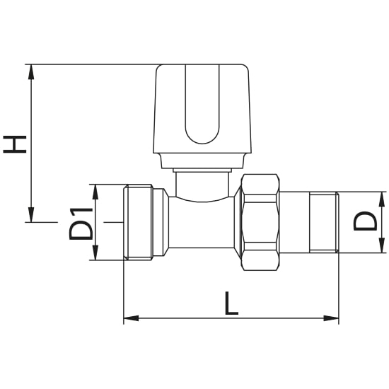 Scheda tecnica - Valvola diritta 24x19 attacco tubo rame