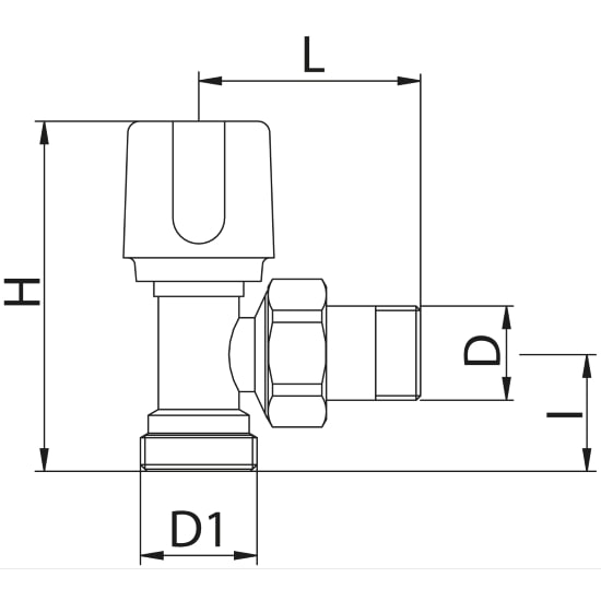 Scheda tecnica - Euroconus angle radiator valve for copper pipe