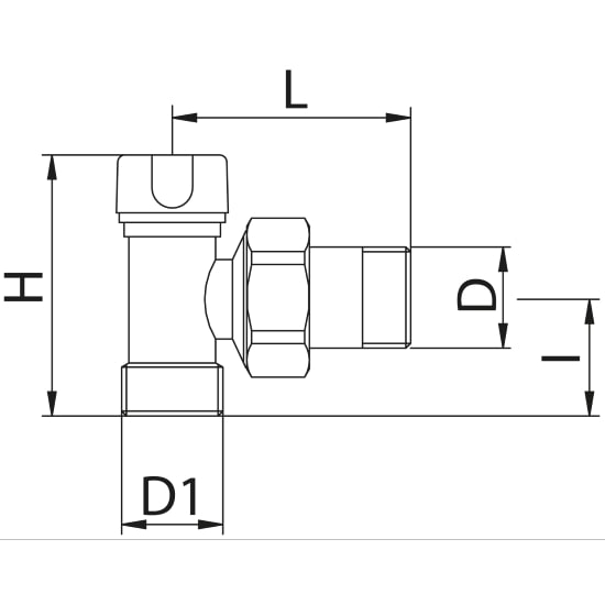 Scheda tecnica - Angle lockshield-valve for copper, multilayer and Pex pipe