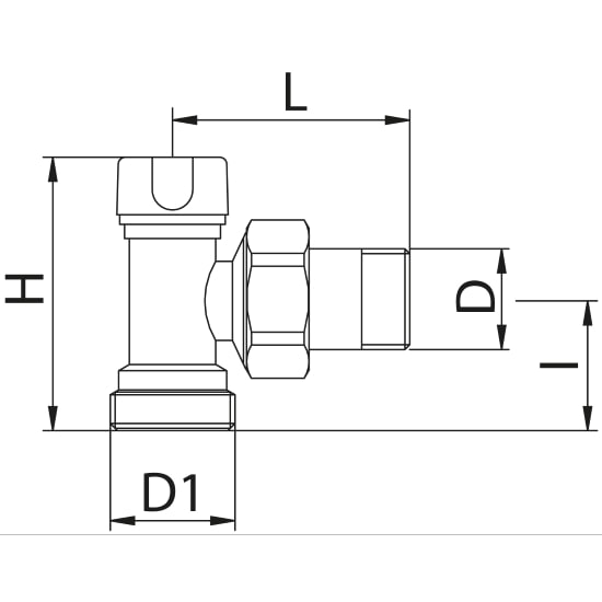 Scheda tecnica - Detentore angolo 24x19 attacco tubo rame