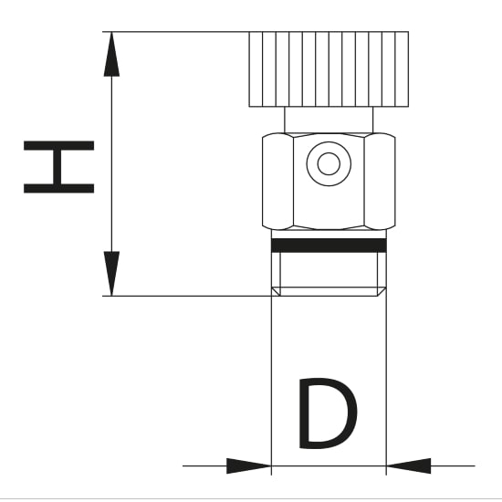 Scheda tecnica - Air discharge valve with PTFE sealing and plastic handle