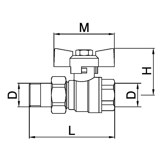 Scheda tecnica - Valvola a sfera MF con bocchettone PN 40