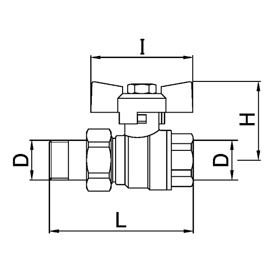 Scheda tecnica - Valvola a sfera MF con bocchettone PN 25