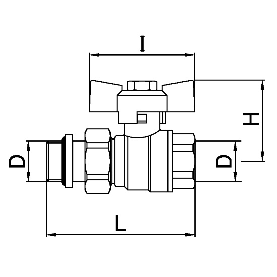 Scheda tecnica - Valvola a sfera MF con bocchettone PN 25 con o-ring