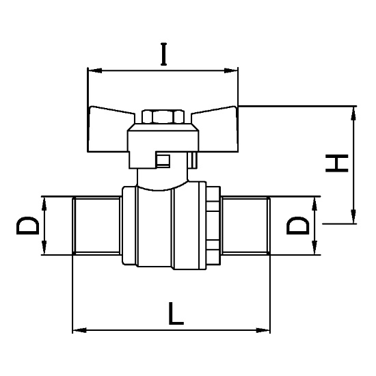 Scheda tecnica - MM full bore ball valve PN40 with butterfly handle