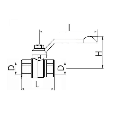 Scheda tecnica - Valvola a sfera passassio totale FF PN 40,maniglia alluminio