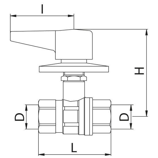 Scheda tecnica - Built-in FF ball valve with chromed lever handle